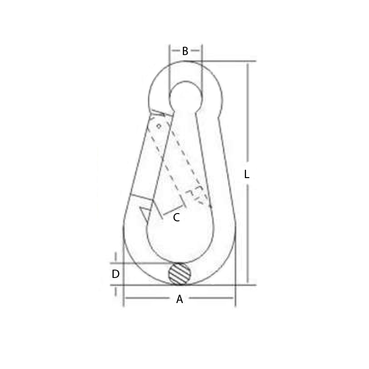Carabiner stainless steel V2A